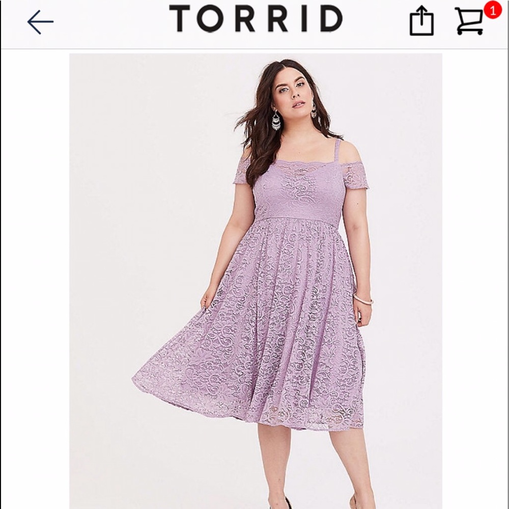 Torrid chiffon lilac gown